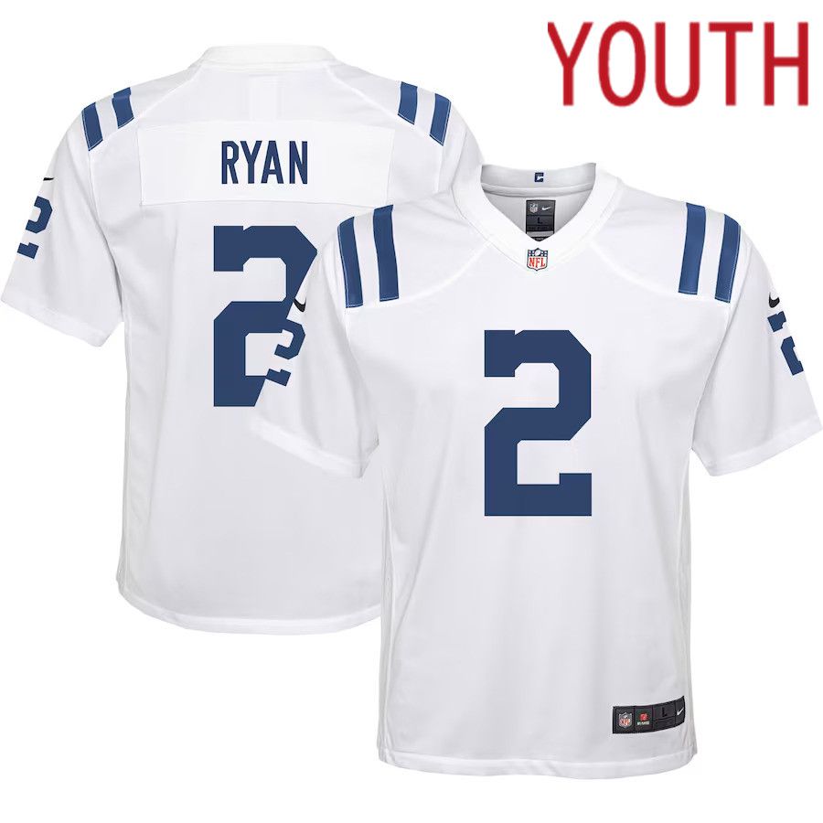 Youth Indianapolis Colts #2 Matt Ryan Nike White Away Game NFL Jersey->youth nfl jersey->Youth Jersey